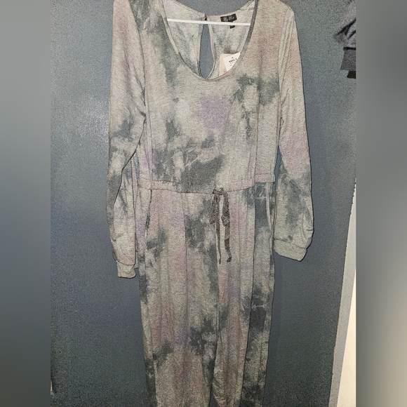 Lily Rose Womans Long Sleeve Tie-dyed  Jumpsuit Size L - Picture 2 of 15
